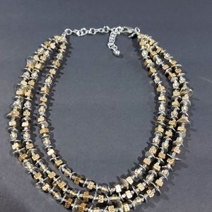 Chico's Necklace Gold & Silver 3 Strand